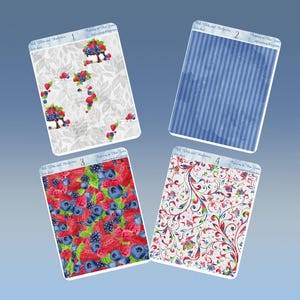 NEU - Tear Sheets Rot, Weiß und Blaubeeren