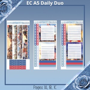 A5, Cousins, Daily Petite- Daily Duo - Zestaw naklejek do planera w kolorze czerwonym, białym i sprawiedliwym