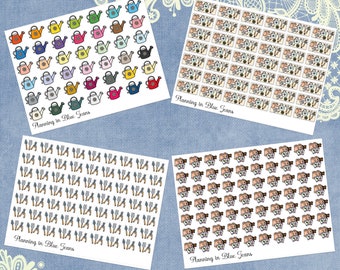 Keuze uit gieter, tuinplanning, tuingereedschap, plantenzaden - functionele plannerstickers