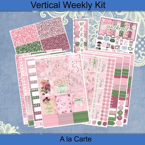 Vertical 7 x 9 - Shabby Chic Pink Sticker weekly kit 4, 6, 8 page or A La Carte