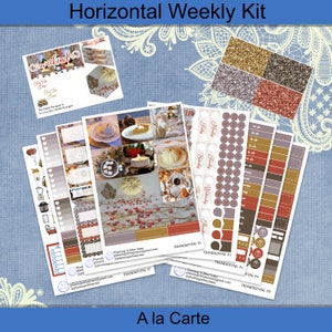 Horizontal - Thanksgiving Planner Sticker weekly Kit 4, 6, 8 page or A La Carte