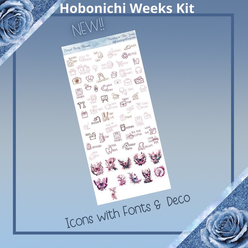 Hobonichi Weeks - Eternal Cherry Blossom Planner Sticker Kit - Etsy