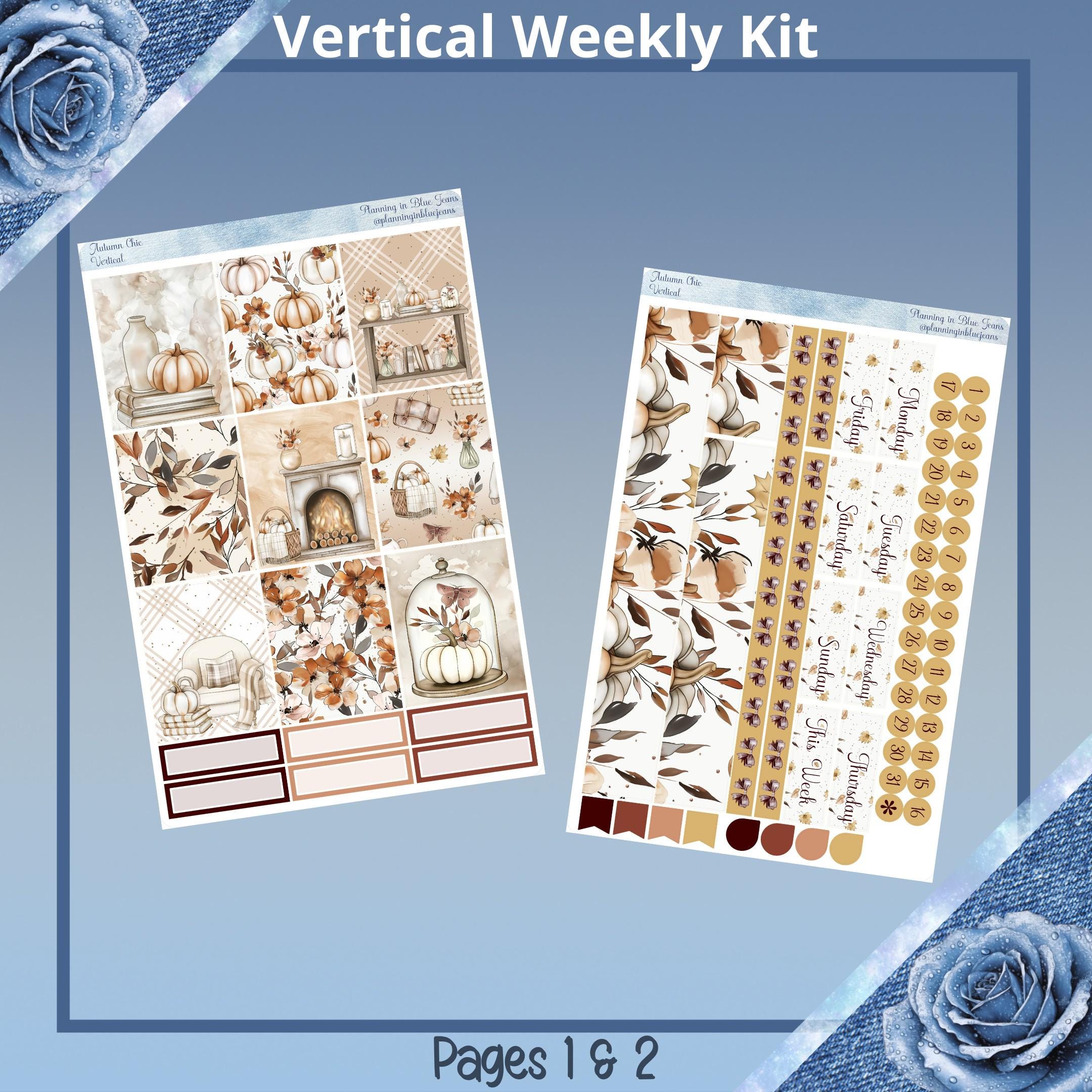 Vertical - Autumn Chic Weekly Kit 4, 6, 8 Pages or A La Carte Planner ...