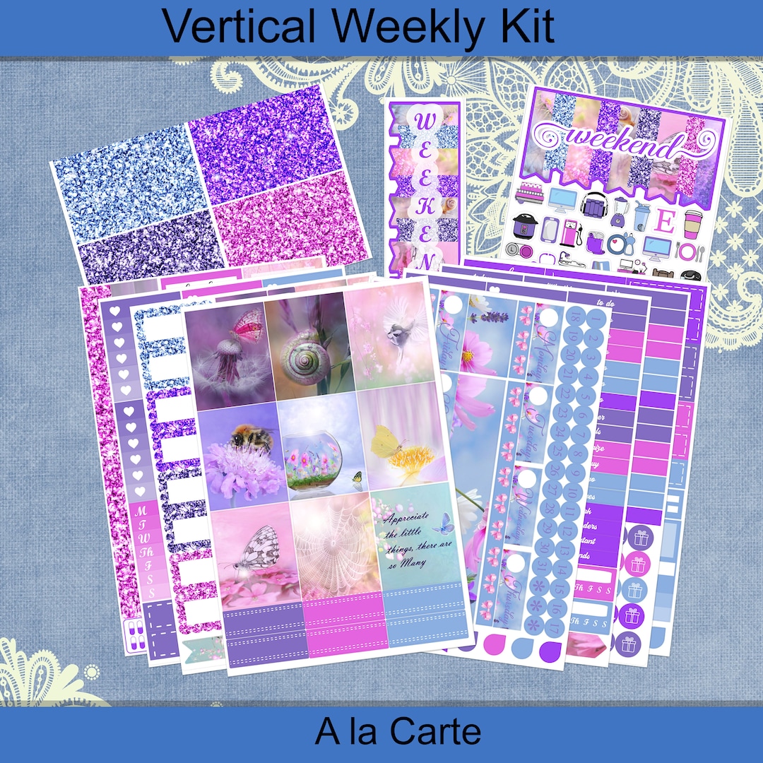 Vertical 7 X 9 - All Creatures Planner Sticker Weekly Kit 4, 6, 8 Page ...