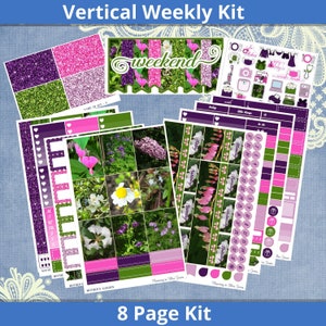 Vertical 7 x 9 - Mother's Garden Planner Sticker weekly kit 4, 6, 8 page or A La Carte