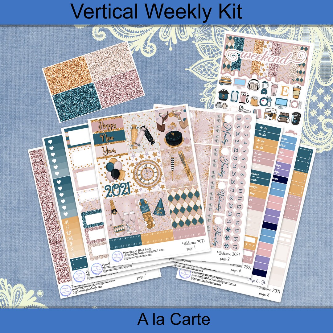 Vertical 7 X 9 - Welcome Sticker Weekly Kit 4, 6, 8 Page or A La Carte ...