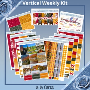 Vertical 7 x 9 - Maple City Autumn weekly kit 4, 6, 8 pages or A La Carte planner stickers