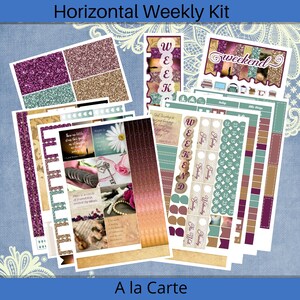 Horizontal - Juliette Planner Sticker weekly kit 4, 6, 8 page or A La Carte