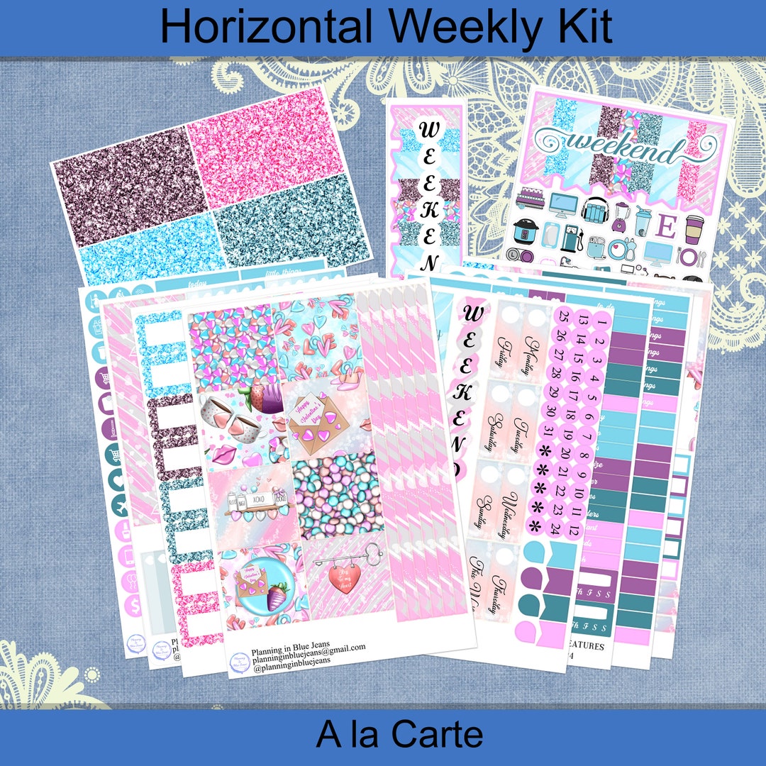 Horizontal - Key to My Heat Valentines Day Planner Sticker Weekly Kit 4 ...