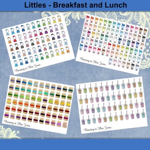 Auswahl an Mixer, Shaker-Flasche, Lunch Bag, Drink - funktionale Planner-Sticker