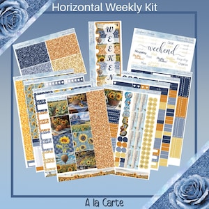 Horizontaal - Zonnebloemoogststickers wekelijkse kit 4, 6, 8 pagina's of à la carte