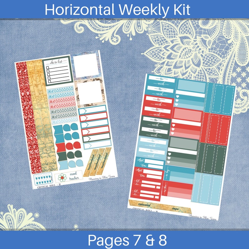 Horizontal - Critical Roll Planner Sticker Kit 4, 6, 8 Page or A La ...