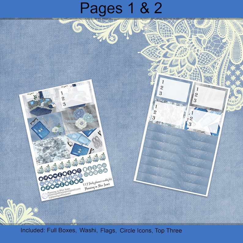Planning in Blue Jeans Weekly Kit Daily Petite EC petite daily planner sticker kit