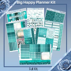 Big Happy Planner- Teal Dreams Planner naklejki tygodniowy zestaw 5 stron lub A La Carte