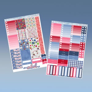 Kit de pegatinas para planificador Hobonichi Cousin: rojo, blanco y arándanos