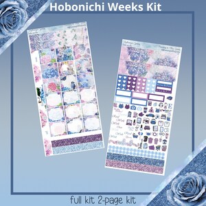 Hobonichi Weeks - Kit d'autocollants pour agenda printanier hortensias