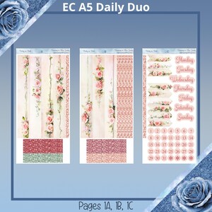 Duo quotidien A5 - Jolie rose