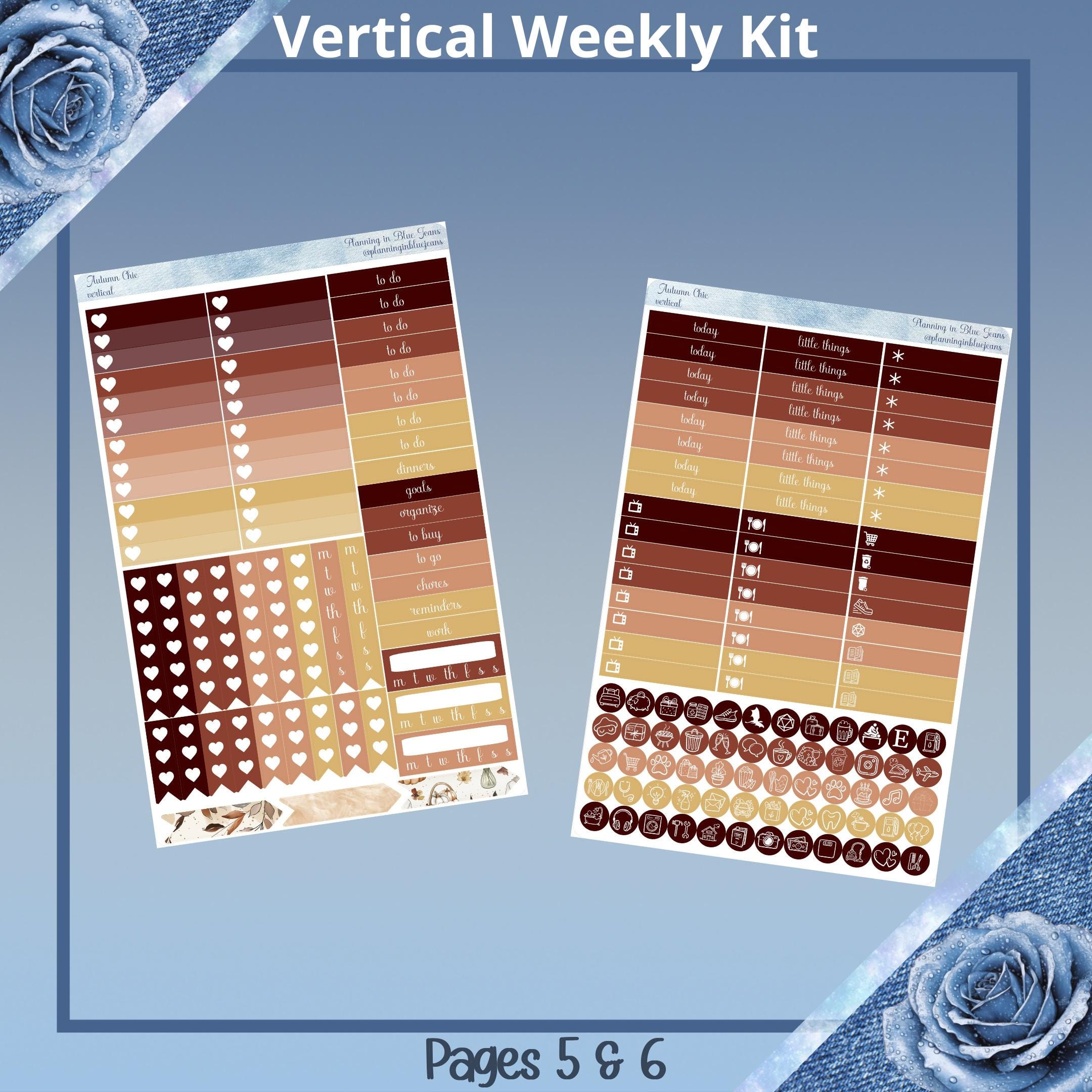 Vertical - Autumn Chic Weekly Kit 4, 6, 8 Pages or A La Carte Planner ...