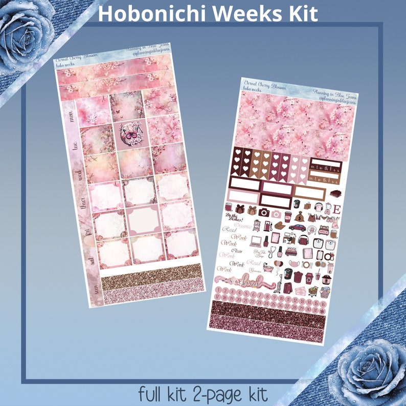 Hobonichi Weeks - Eternal Cherry Blossom Planner Sticker Kit - Etsy