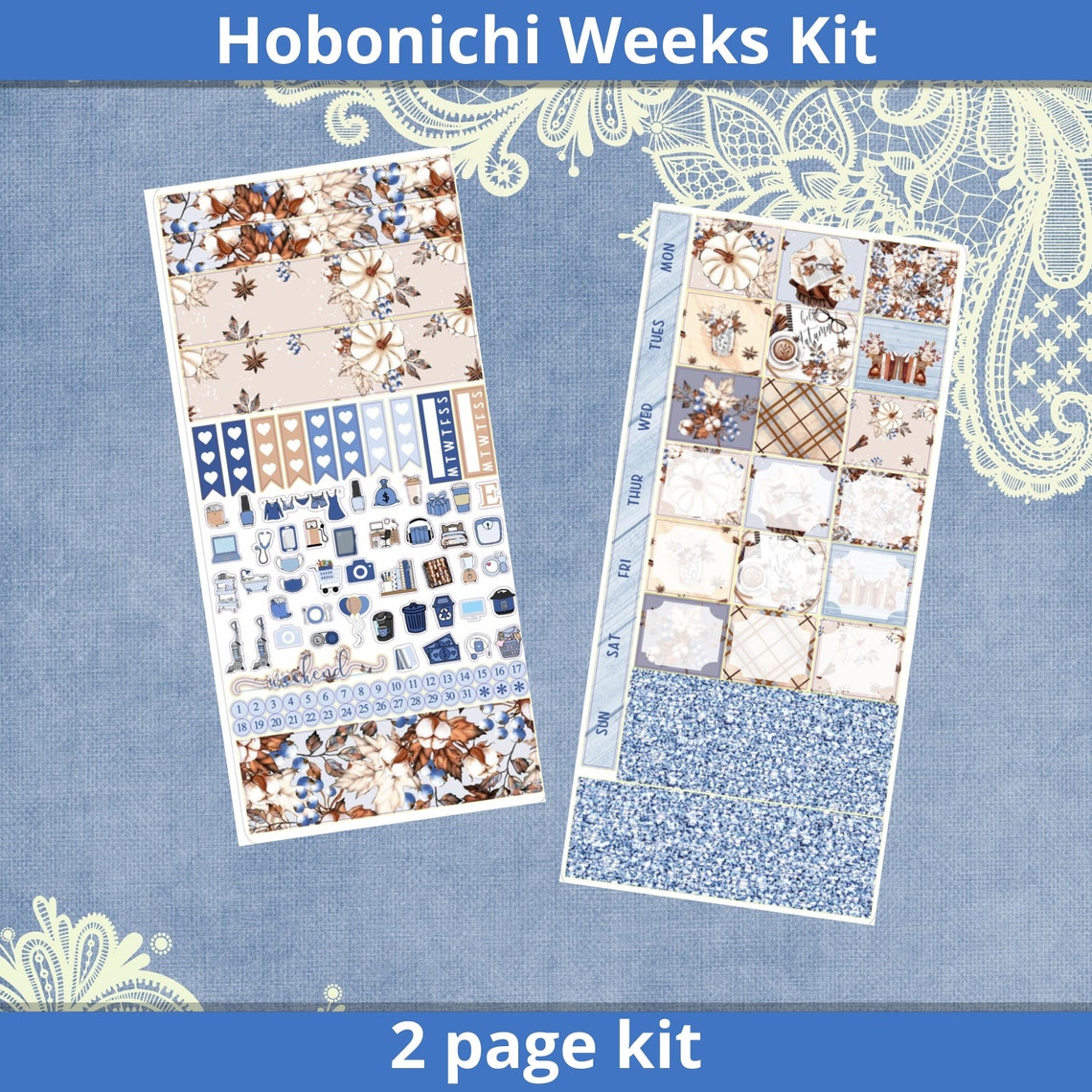 Hobonichi Weeks - Cozy Fall Planner Sticker Kit - Etsy