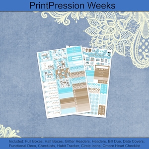 Weeks or Personal size - Winter Snowman Weekly Planner Sticker Kit