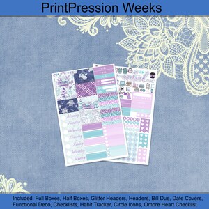 Weeks or Personal Size - Frozen Christmas Weekly Planner sticker kit