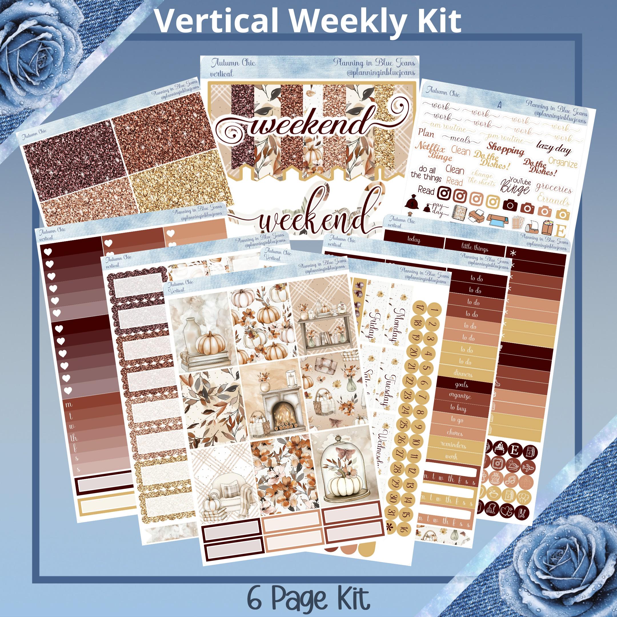Vertical - Autumn Chic Weekly Kit 4, 6, 8 Pages or A La Carte Planner ...