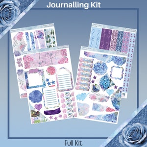 Kit de journal - Kit d'autocollants pour agenda de printemps hortensias