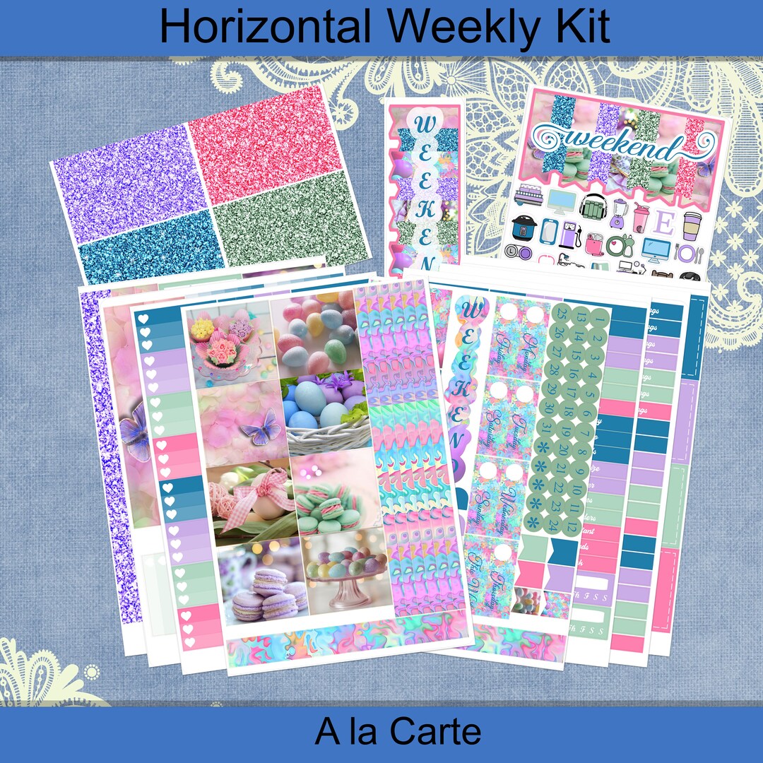 Horizontal - Easter Photo Planner Sticker Kit, Weekly 4, 6, 8 Page or a ...