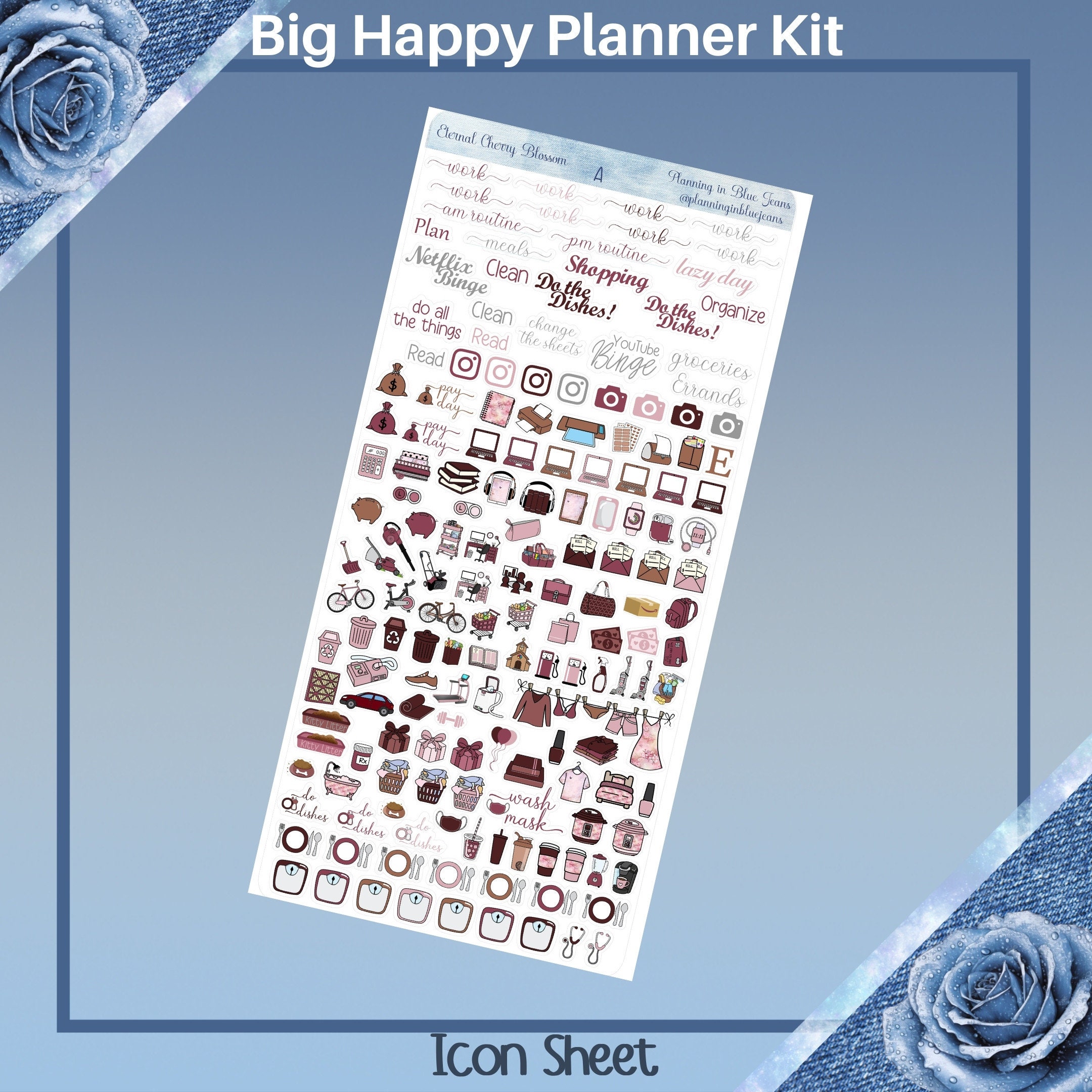 Big Happy Planner- Eternal Cherry Blossom Planner Sticker Weekly Kit 5 ...