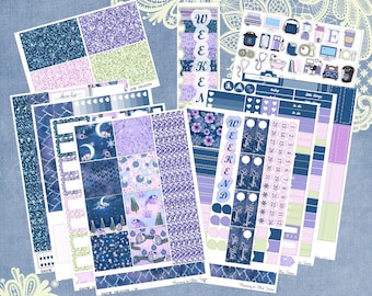 Horizontal - Snow Dragon Weekly Planner Sticker Kit 4, 6, 8 page or A La Carte