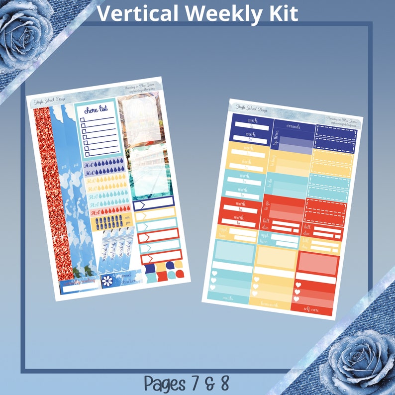 Vertical 7 X 9 - High School Days Weekly Kit 4, 6, 8 Pages or A La ...