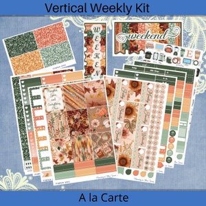 Vertikal 7 x 9 - Pumpkin Spice Fall Planner Sticker Weekly Kit 4, 6, 8 Seite oder A La Carte