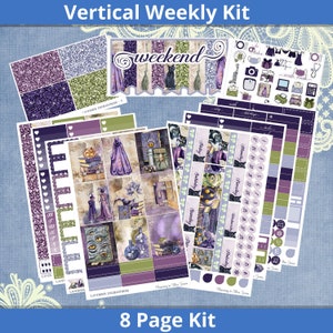 Vertical 7 x 9 - Lavender Enchantress Planner Sticker weekly kit 4, 6, 8 page or A La Carte