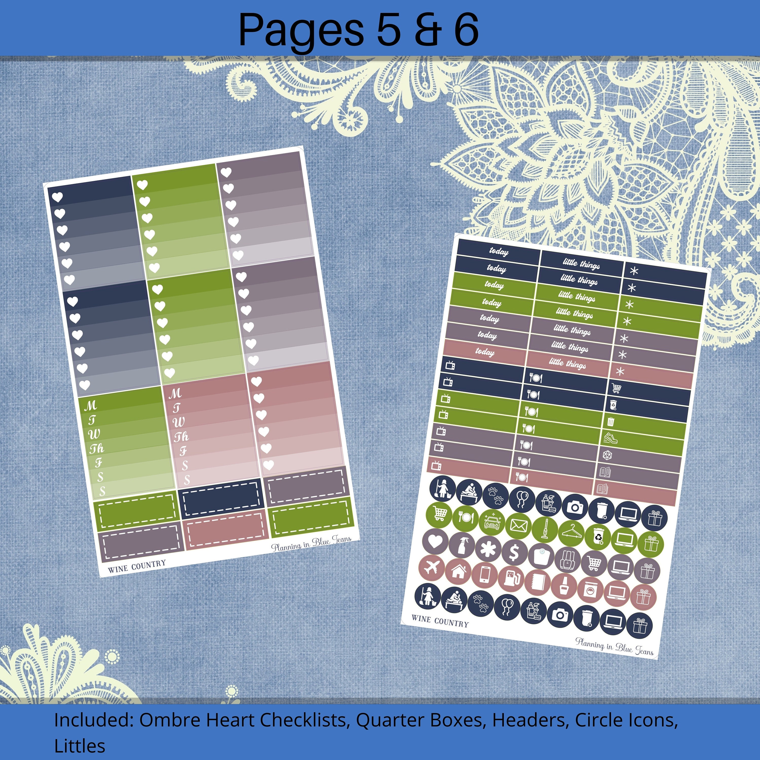 Vertical 7 X 9 - Wine Country Planner Sticker Weekly Kit 4, 6, 8 Page ...