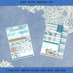 Daily Petite December Monthly 2 page kit - Winter Snowman