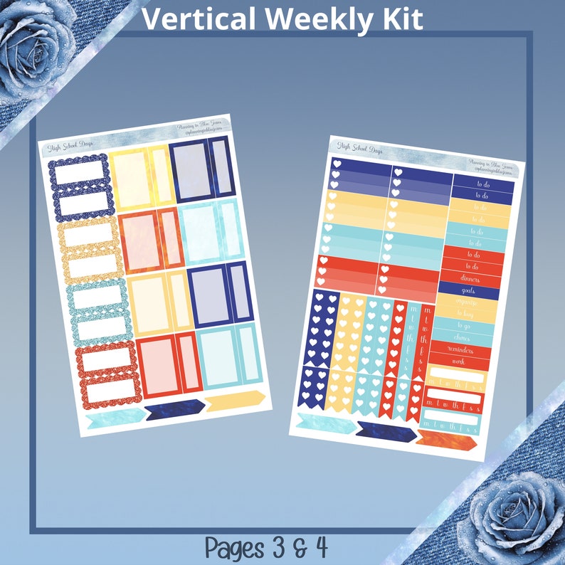 Vertical 7 X 9 - High School Days Weekly Kit 4, 6, 8 Pages or A La ...