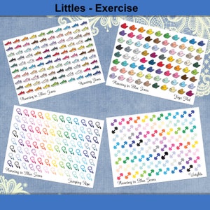 Choice of Running Shoes, Yoga Mat, Jump Rope, or Weights functional planner stickers