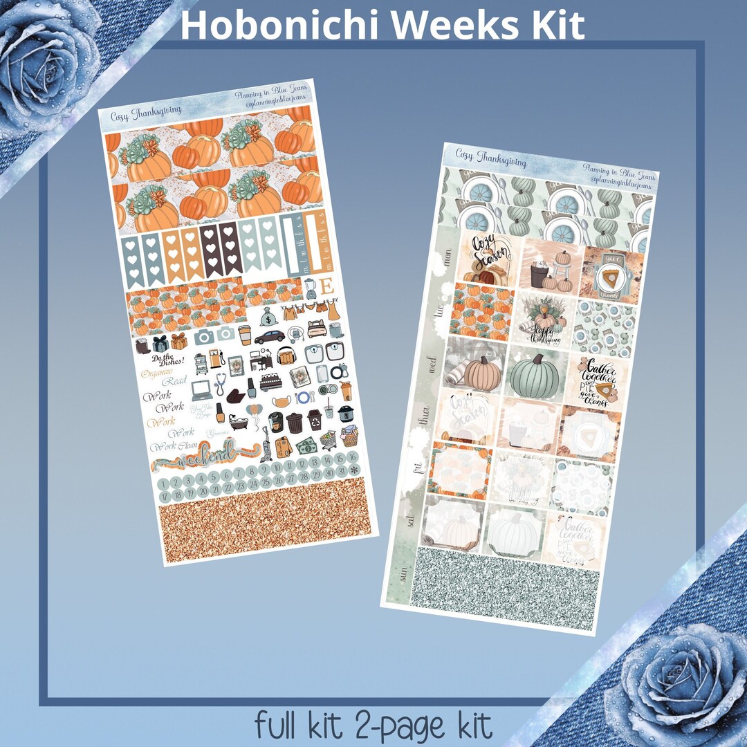 Hobonichi Weeks - Cozy Thanksgiving Planner Sticker Kit - Etsy