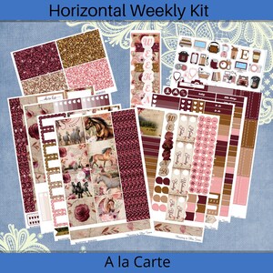 Horizontal -  Majestic Horses Weekly Planner Sticker Kit 4, 6, 8 page or A La Carte