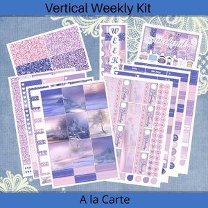 Vertical 7 x 9 - Hazy Shades of Winter Planner Sticker weekly kit 4, 6, 8 page or A La Carte