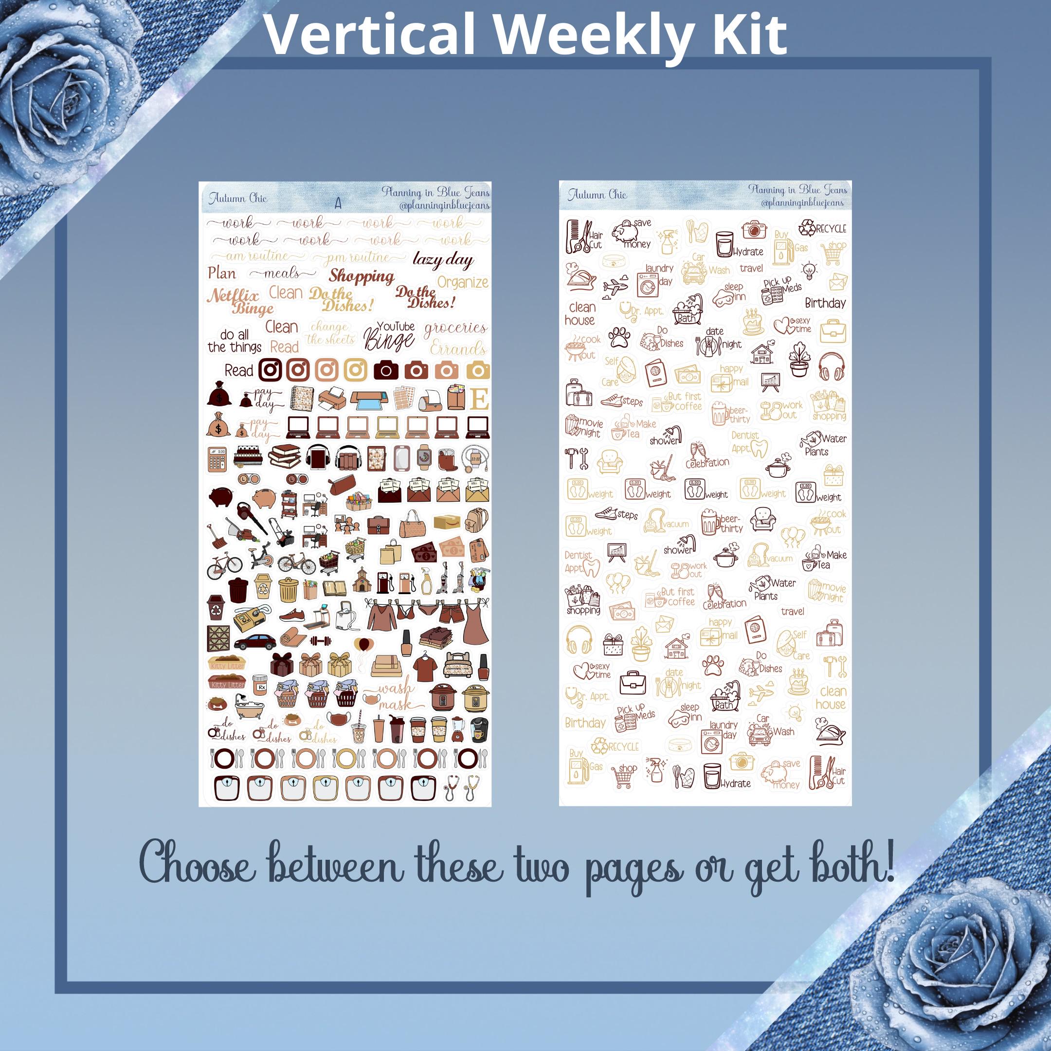 Vertical - Autumn Chic Weekly Kit 4, 6, 8 Pages or A La Carte Planner ...