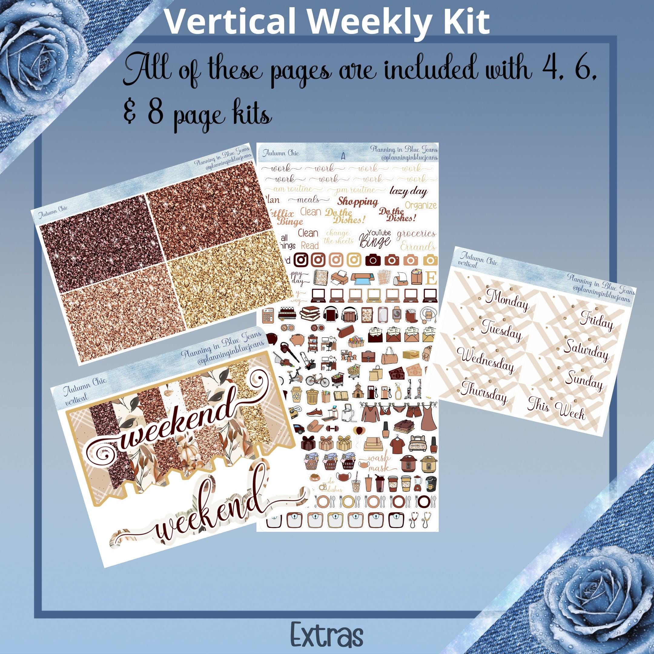 Vertical - Autumn Chic Weekly Kit 4, 6, 8 Pages or A La Carte Planner ...