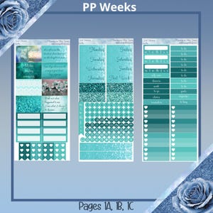 Weeks - ティールドリーム、プランナーステッカーキット