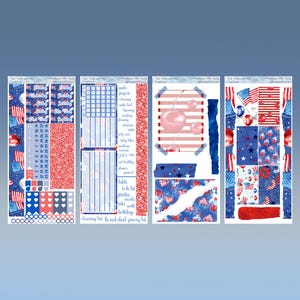NEU! Dashboard Layout - Rot, Weiß und Blau Planner Sticker Kit