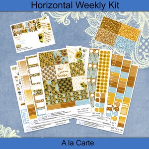 Horizontal - Bee Beeutiful Planner sticker weekly kit 4, 6, 8 page or A La Carte