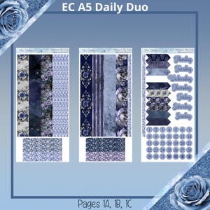 A5 Daily Duo - Blue Halloween Planner Sticker Kit