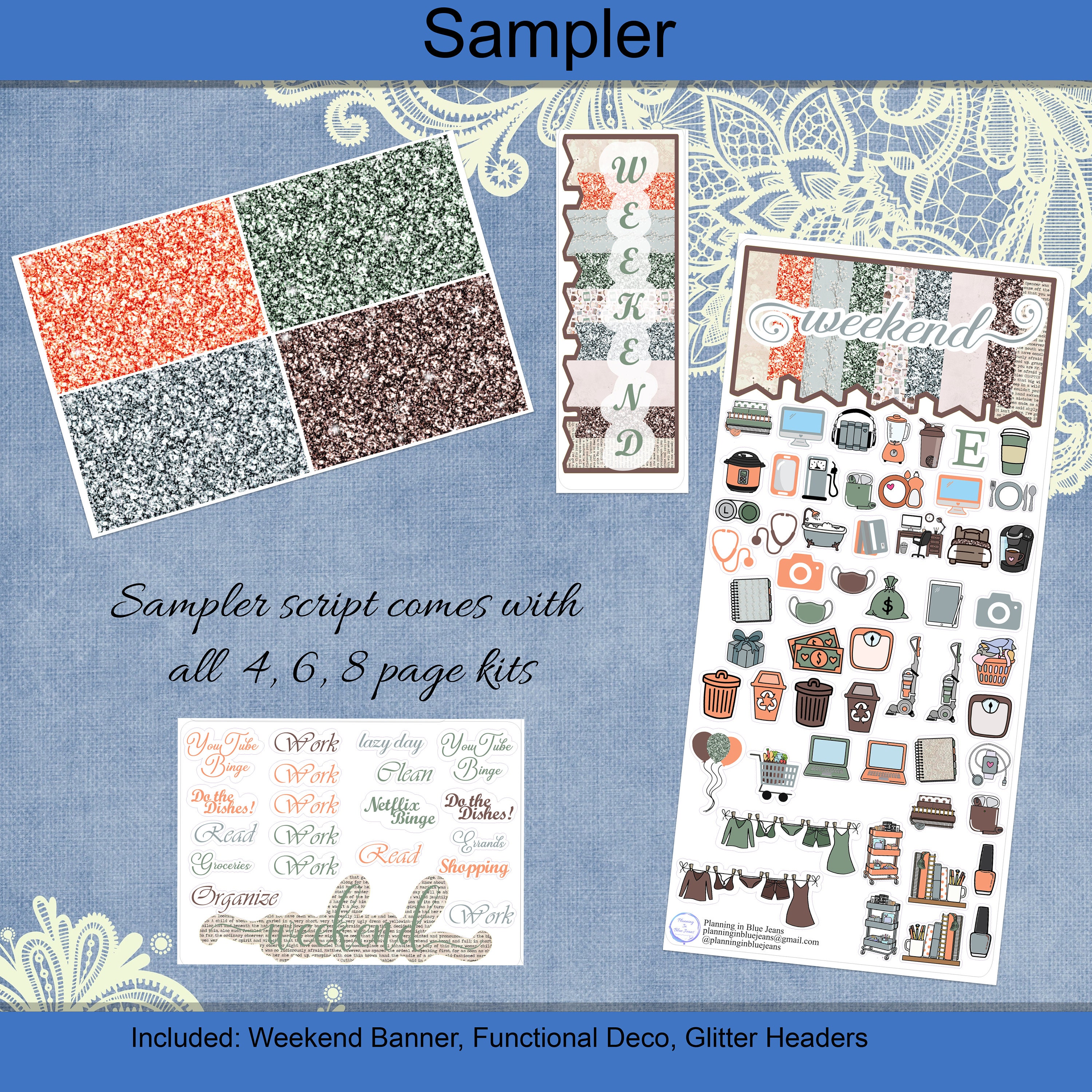 Vertical 7 X 9 - Kindred Spirits Sticker Weekly Kit 4, 6, 8 Page or A ...