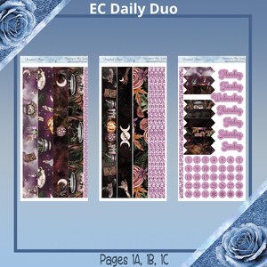 Daily Duo - Kit d'autocollants pour agenda d'Halloween Lune hantée
