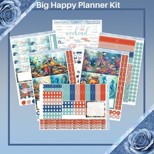 Big Happy Planner-Tropikalny zestaw naklejek tygodniowy 5 stron lub A La Carte